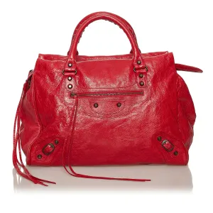 Balenciaga Large Sunday Lambskin Leather Tote (SHG-28390)