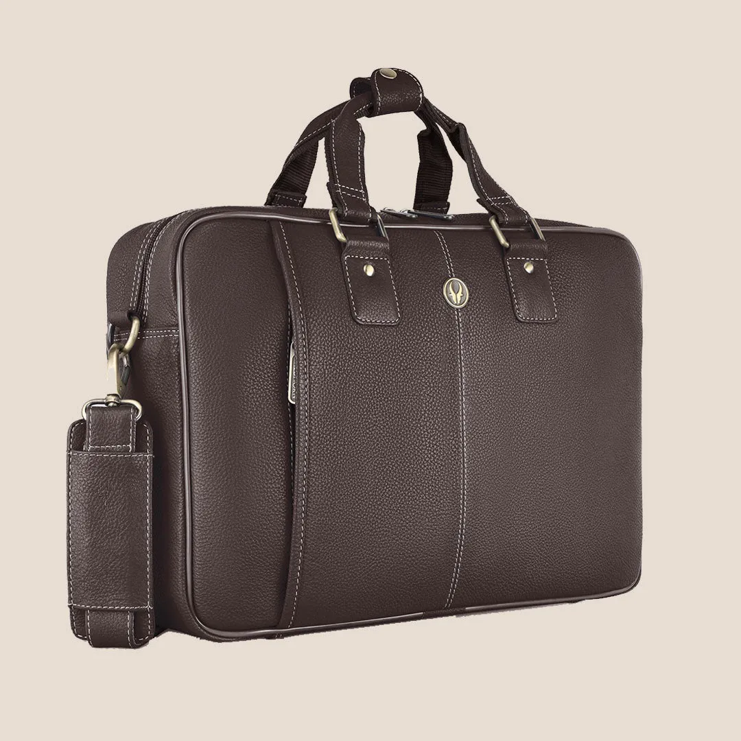 BELGRAVIA Leather Laptop Messenger Bag for Men