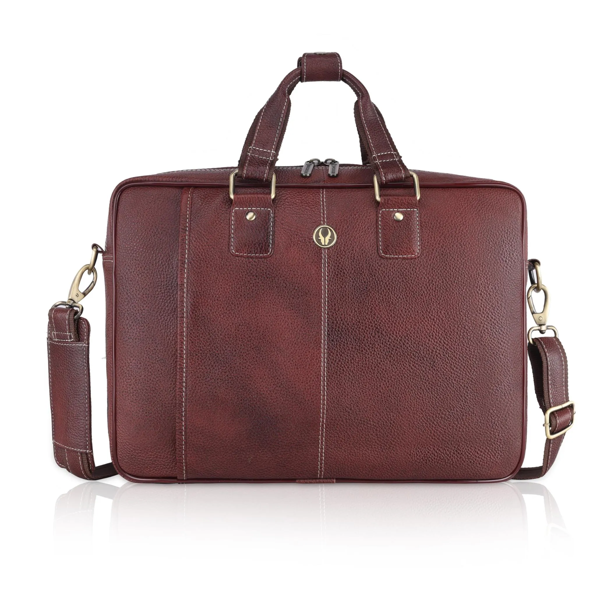 BELGRAVIA Leather Laptop Messenger Bag for Men