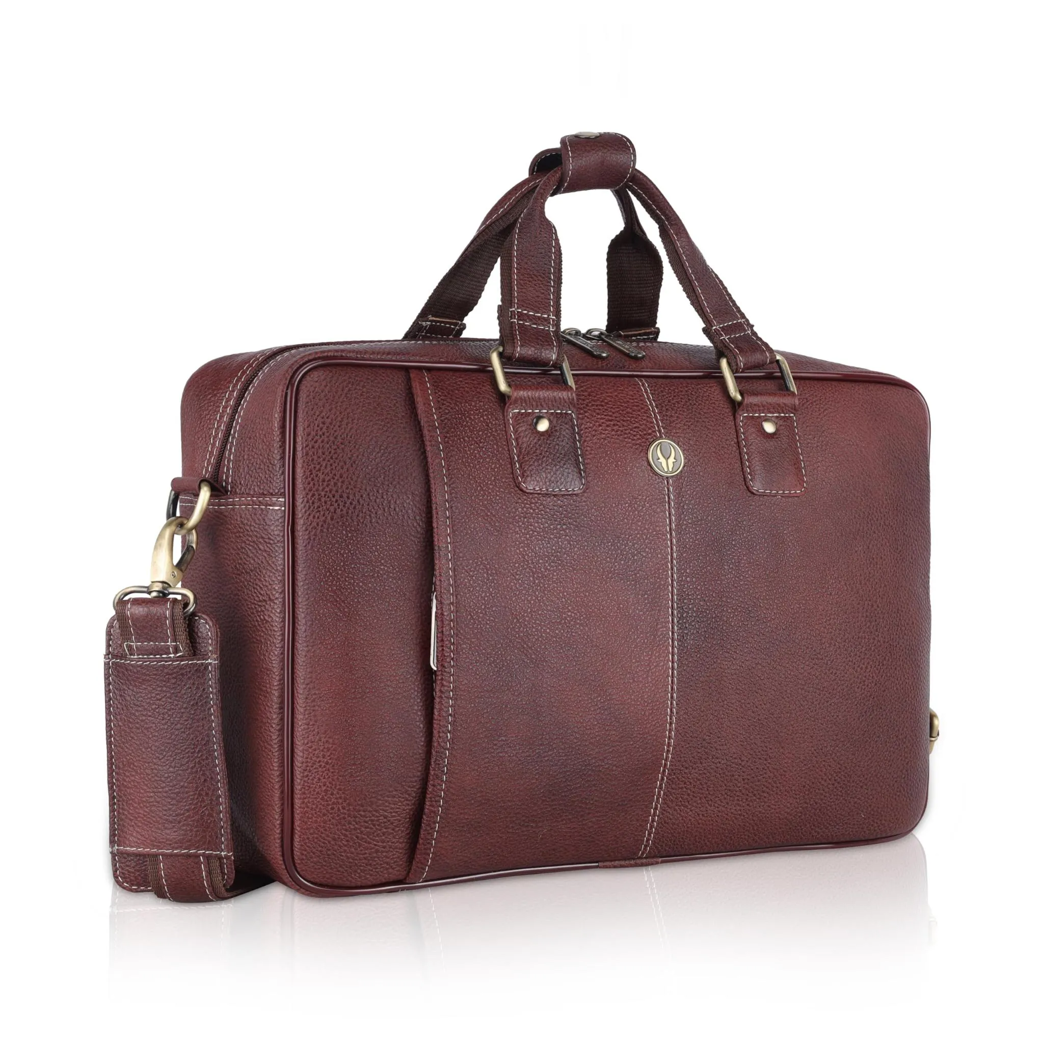 BELGRAVIA Leather Laptop Messenger Bag for Men