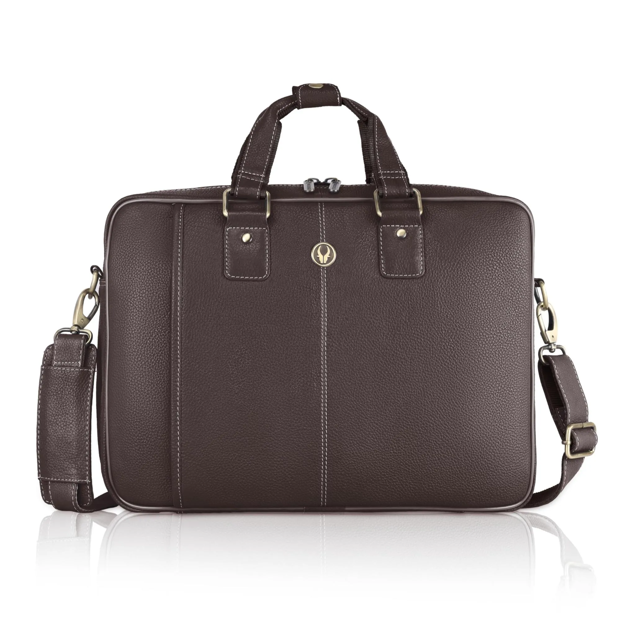 BELGRAVIA Leather Laptop Messenger Bag for Men