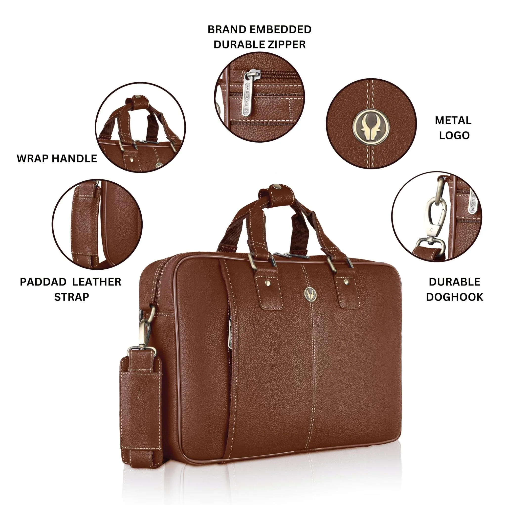 BELGRAVIA Leather Laptop Messenger Bag for Men