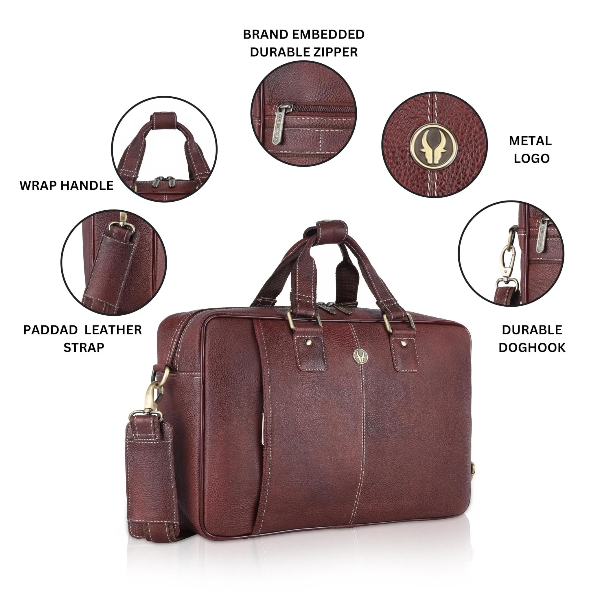 BELGRAVIA Leather Laptop Messenger Bag for Men