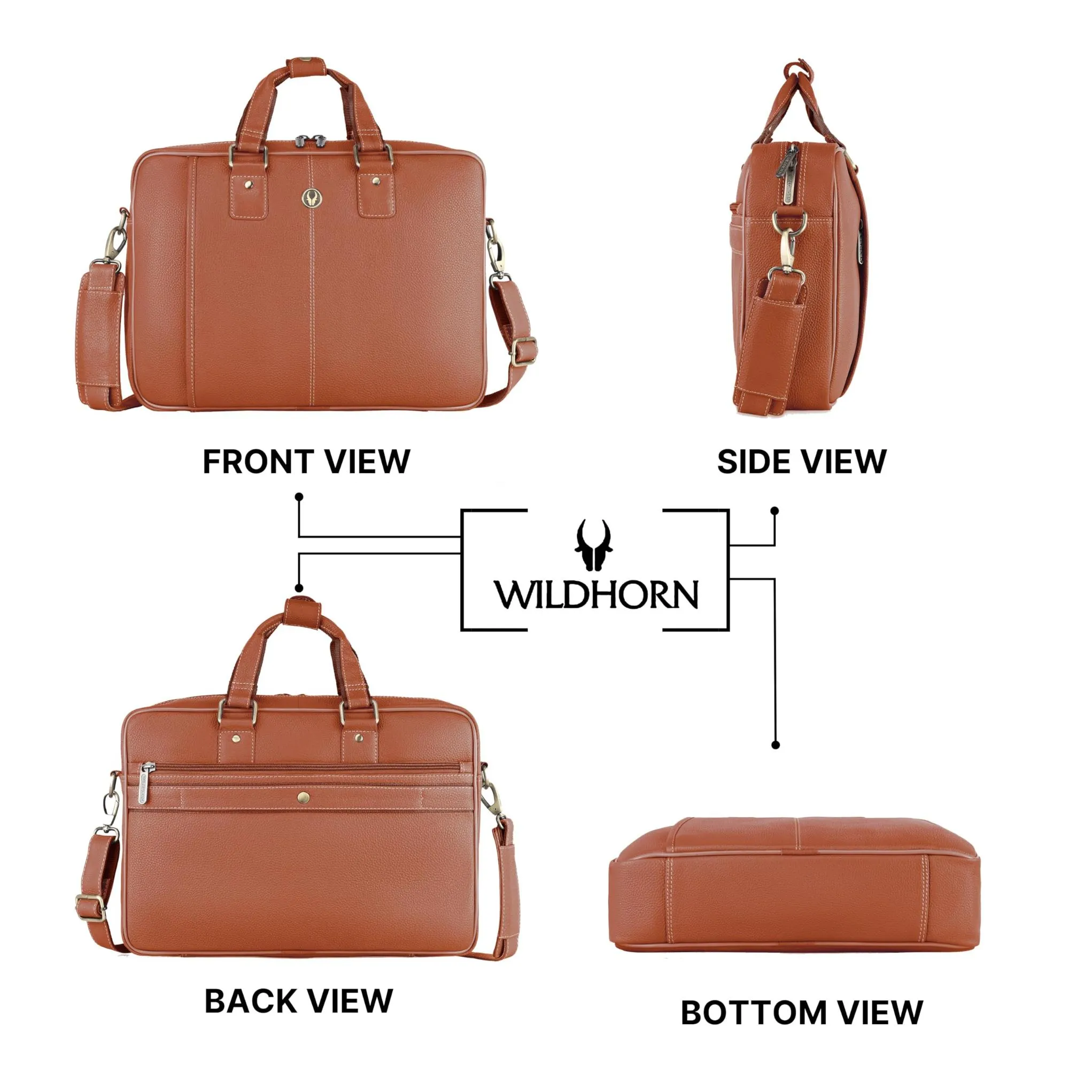 BELGRAVIA Leather Laptop Messenger Bag for Men