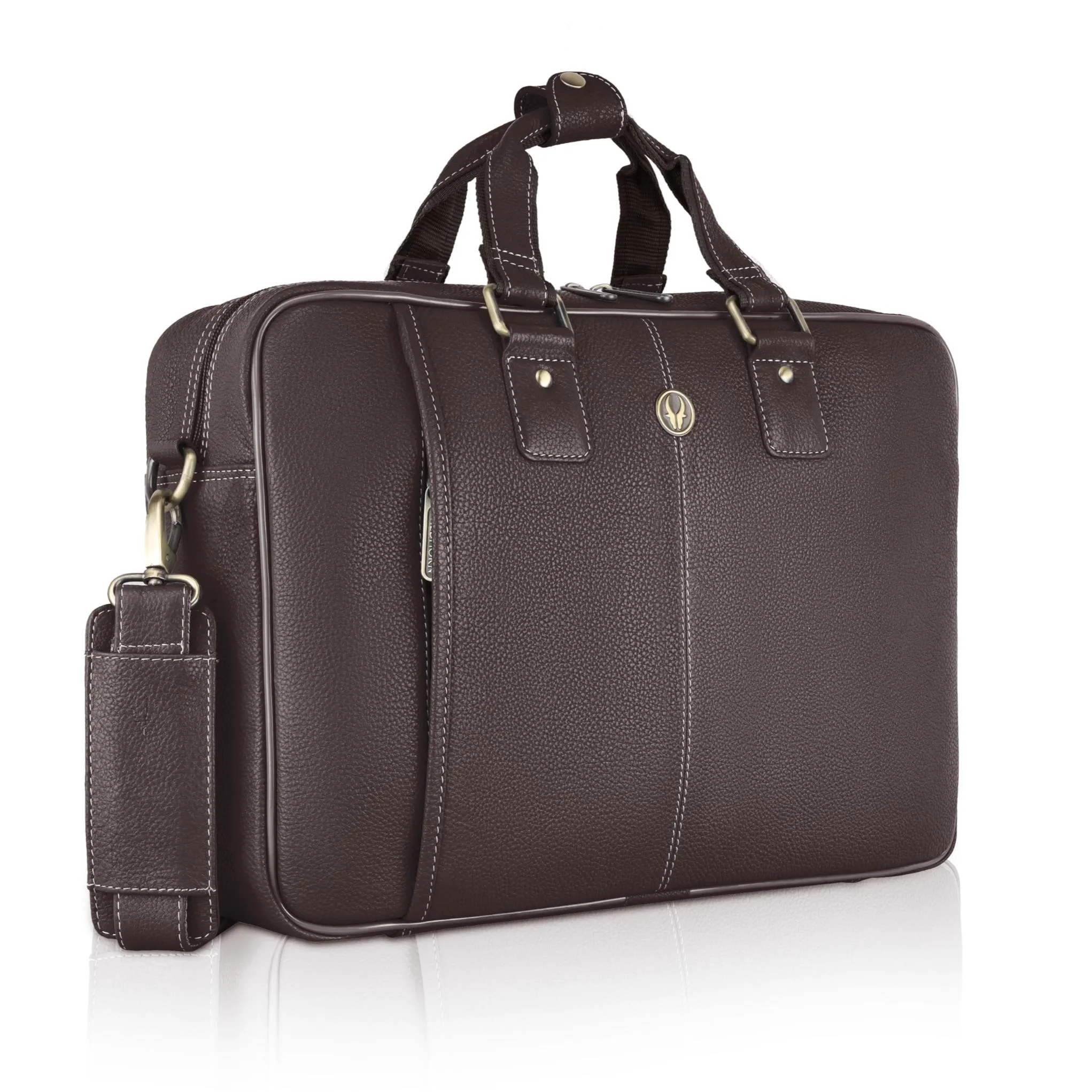 BELGRAVIA Leather Laptop Messenger Bag for Men