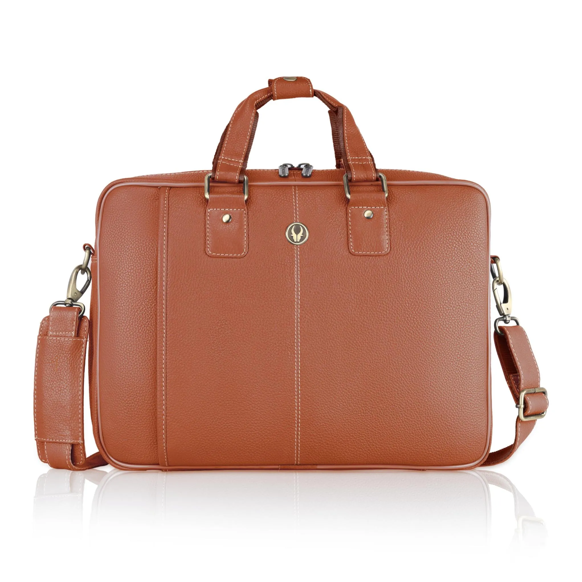 BELGRAVIA Leather Laptop Messenger Bag for Men