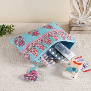 Blue Border Quilted Cotton Square Bag