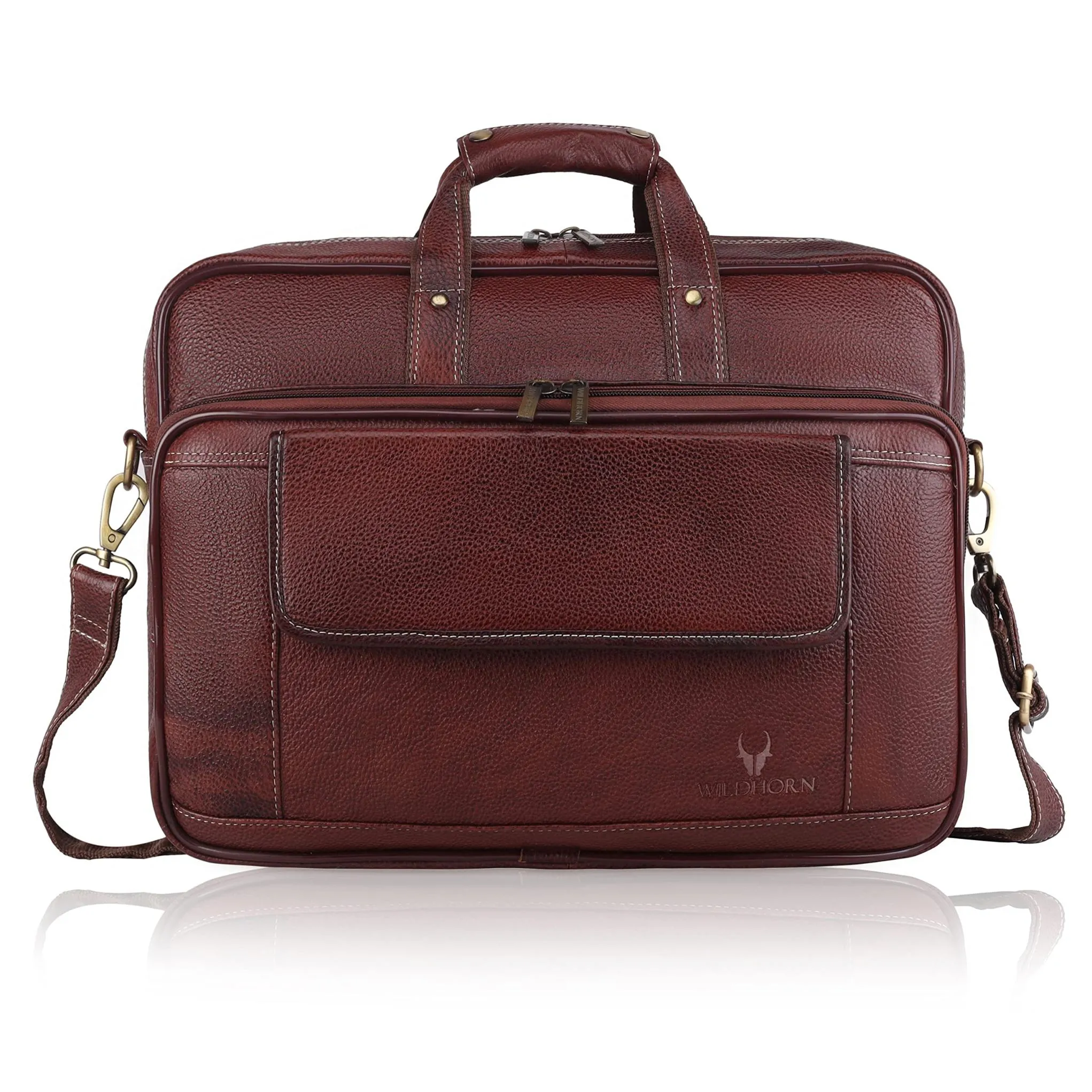 BRADFORD Leather Laptop Messenger Bag for Men