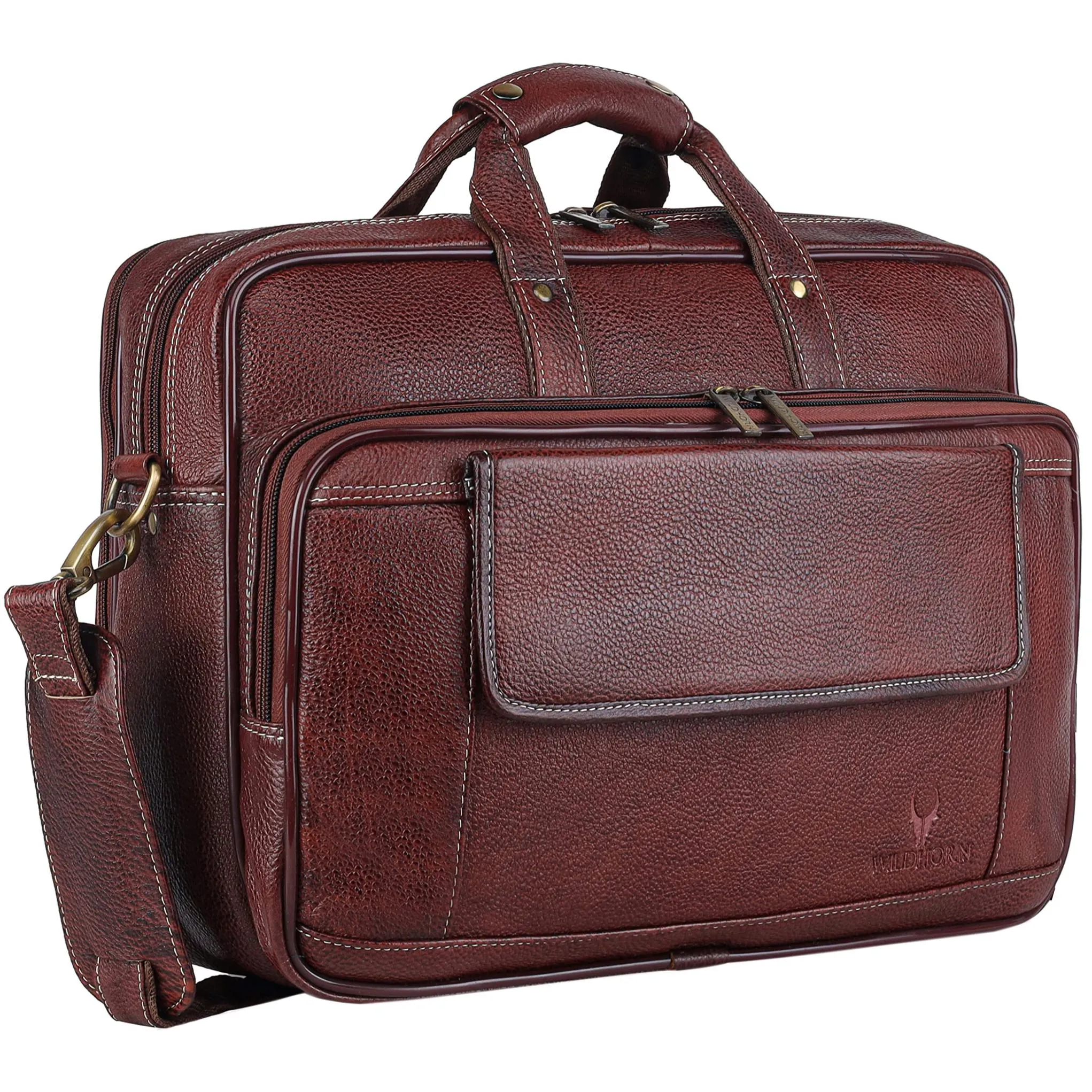 BRADFORD Leather Laptop Messenger Bag for Men