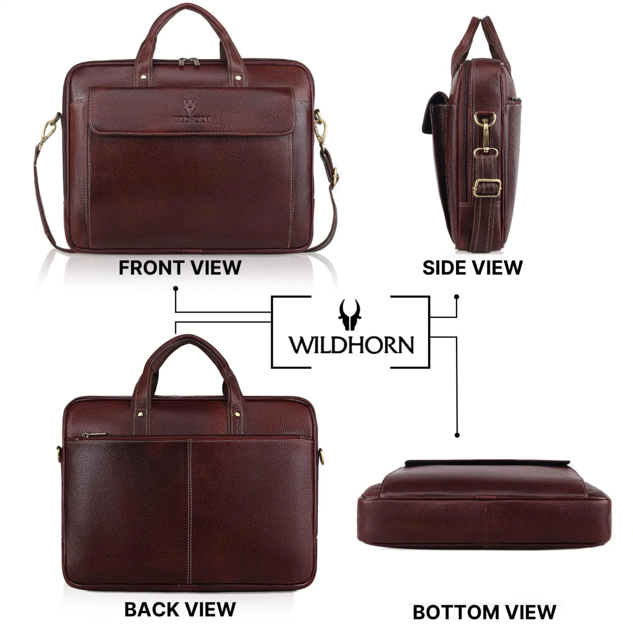 BRISBANE Leather Laptop Messenger Bag for Men