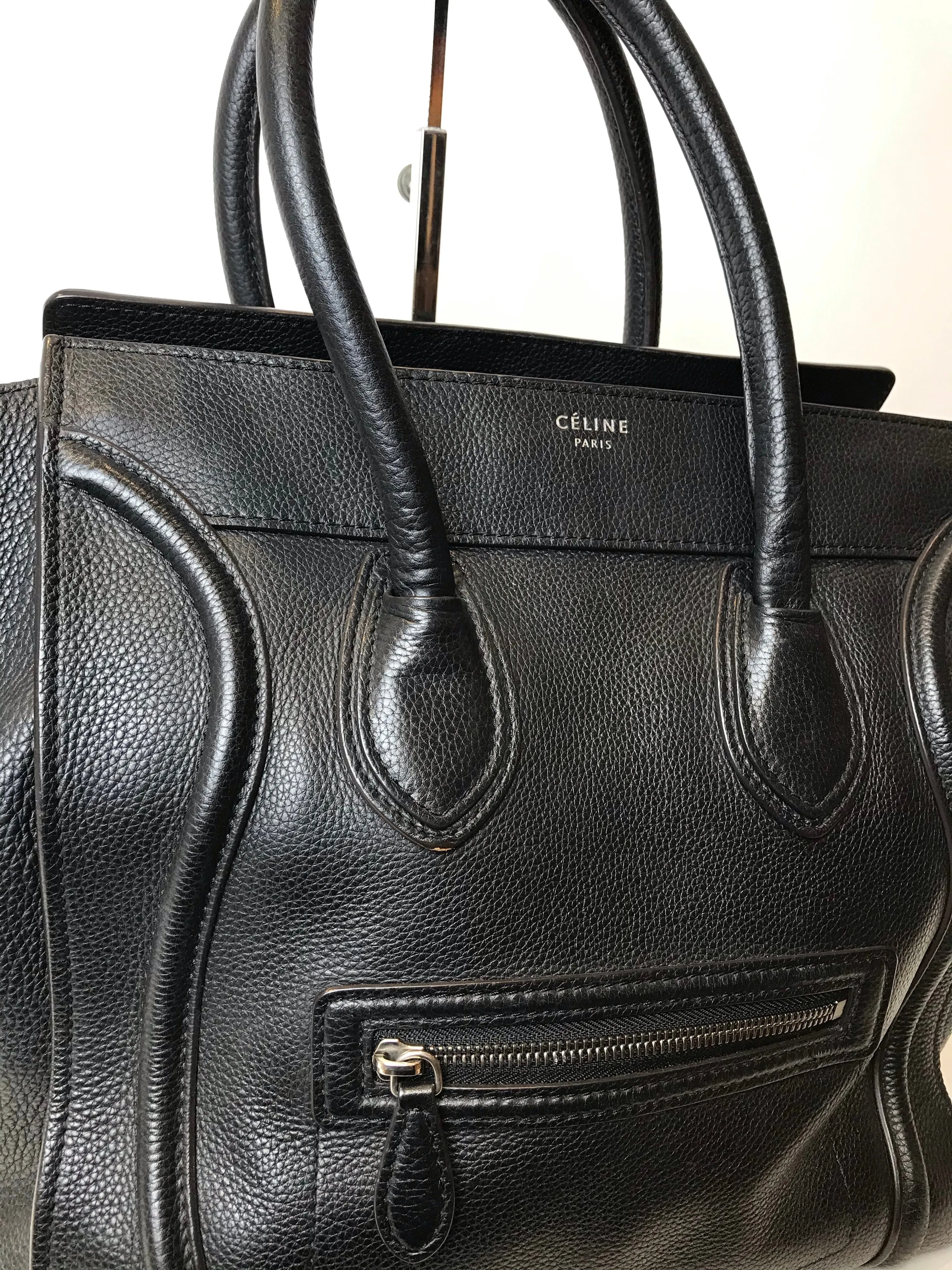 Celine Black Leather “Phantom" Tote