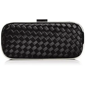 Claudia Canova Black Woven Box Clutch