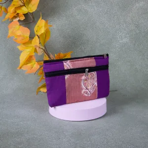 Cotton Multizip Purse Violet colour Design