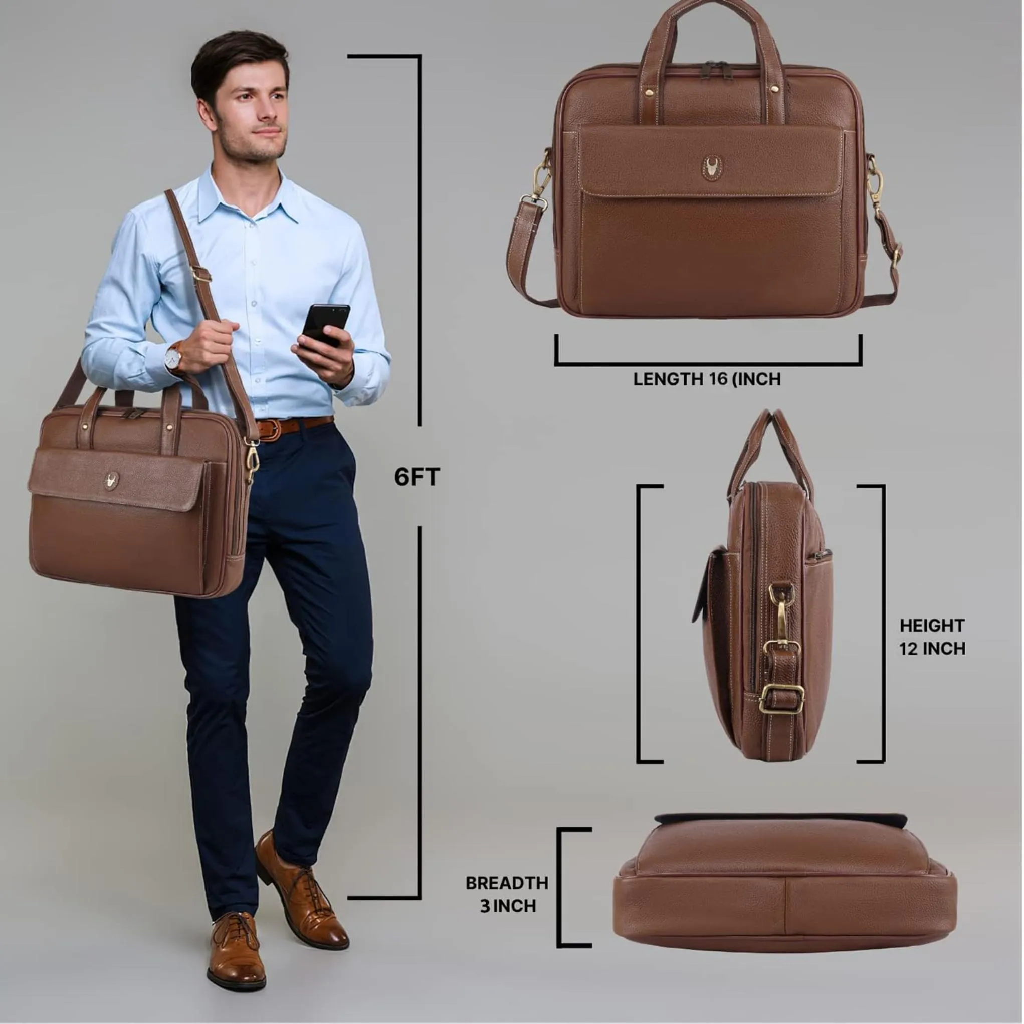 DUCORIUM Leather Laptop Messenger Bag for Men