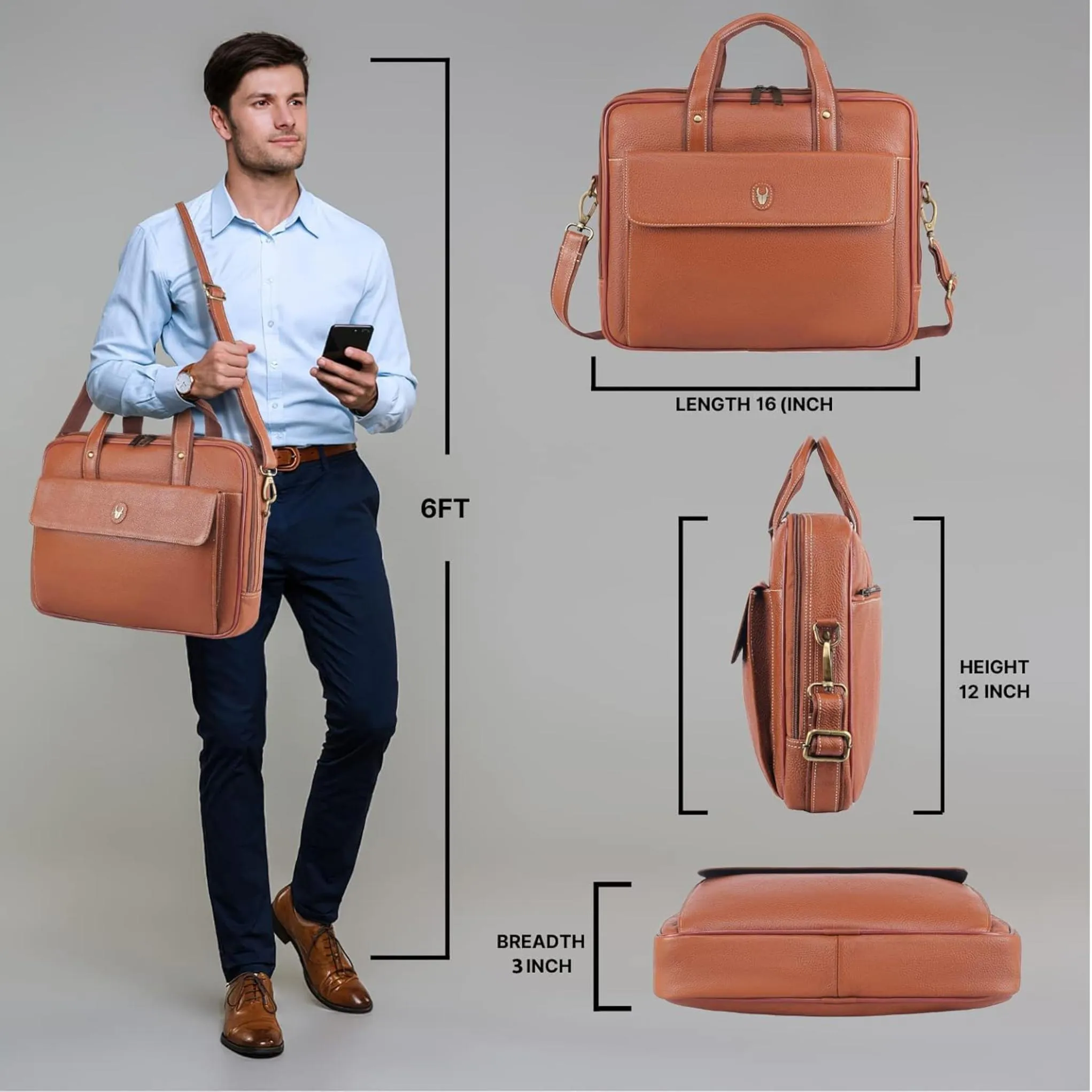 DUCORIUM Leather Laptop Messenger Bag for Men