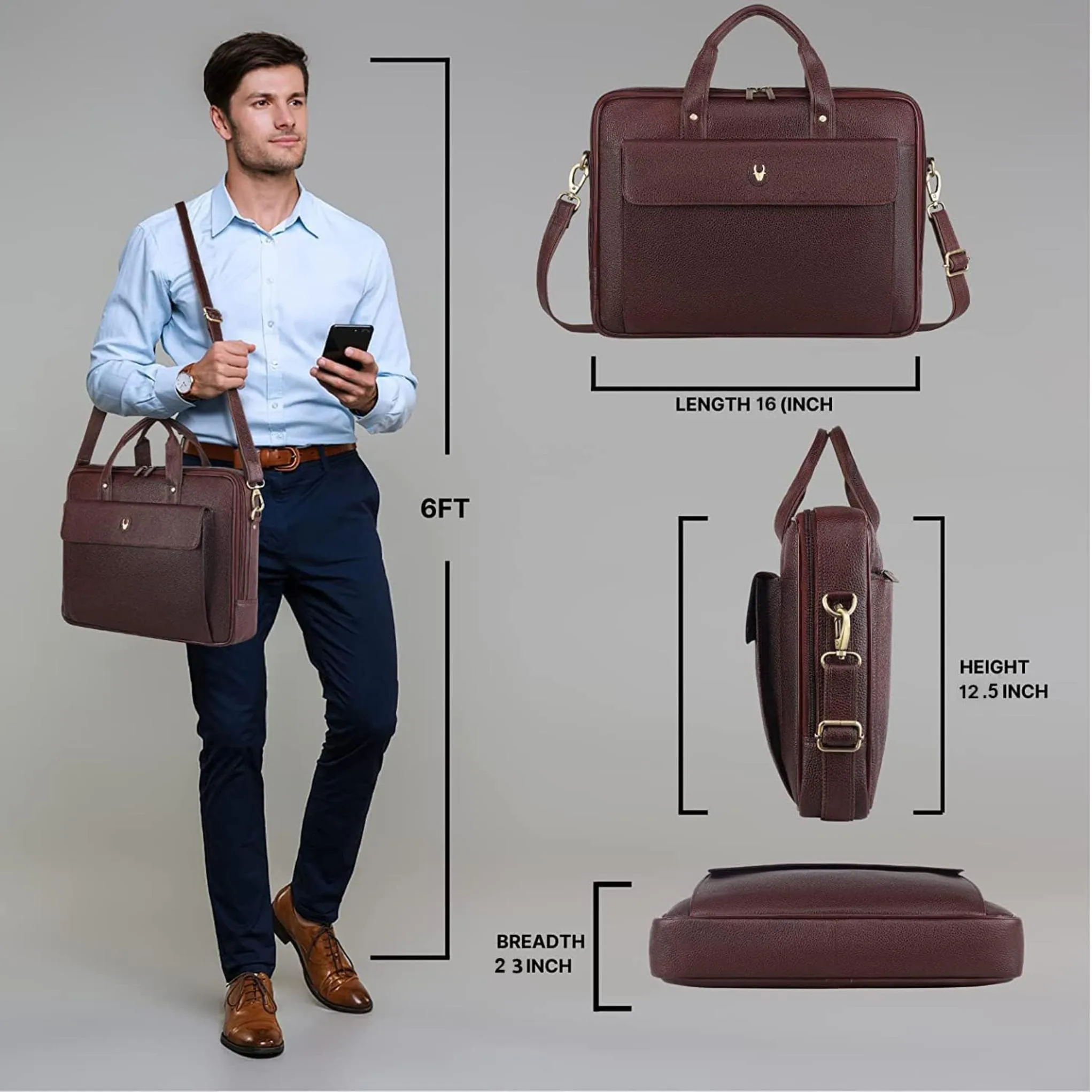 DUCORIUM Leather Laptop Messenger Bag for Men