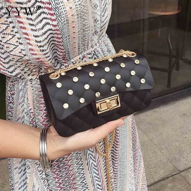 Elegant Diamond Lattice Evening Bag For Women