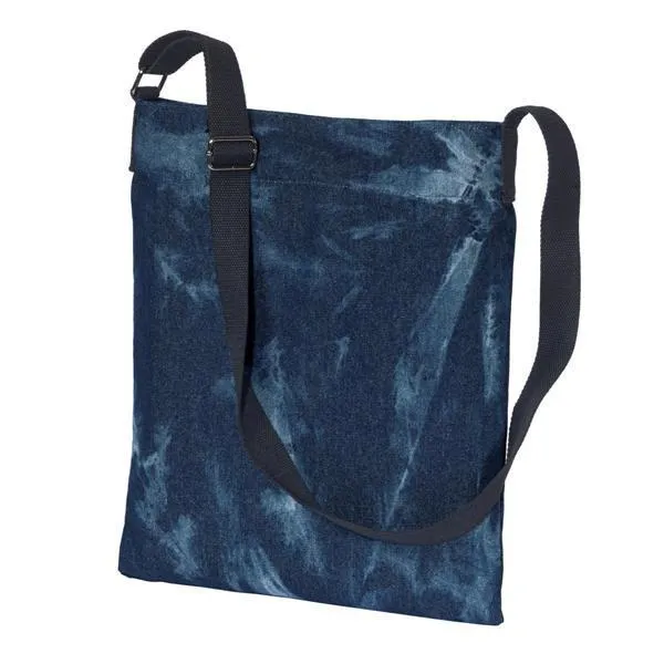 Fade Out Denim Crossbody Messenger Bag