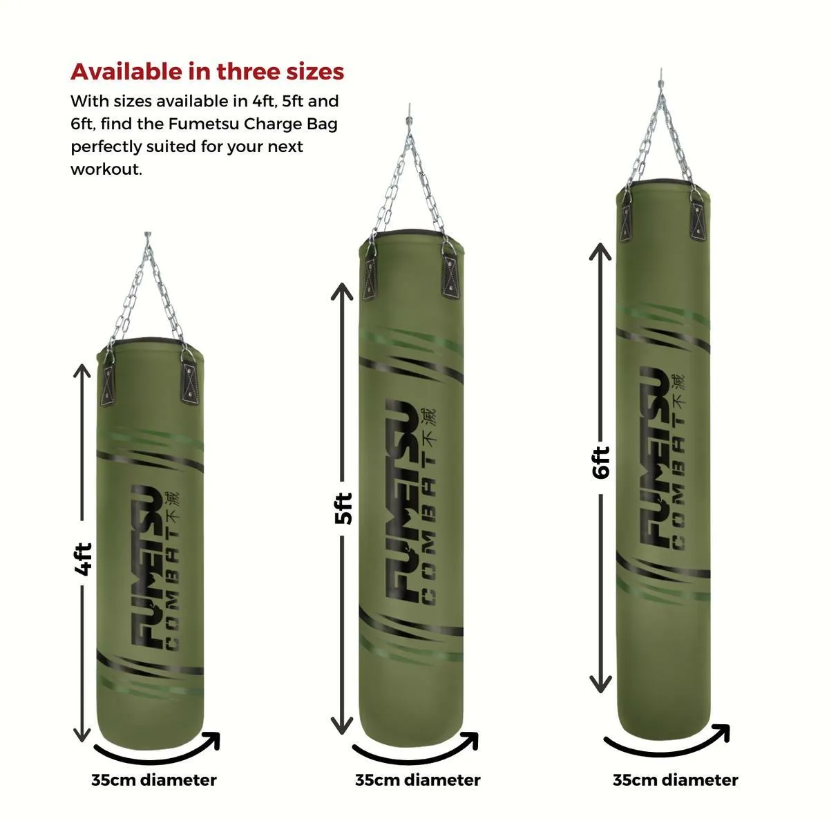 Fumetsu Charge 5ft Punch Bag Khaki