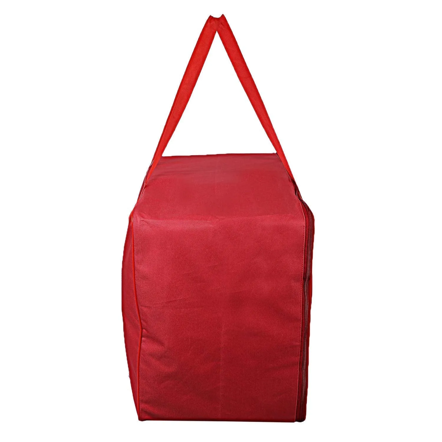 Heart Home Small Size Lightweight Foldable Rexine Jumbo Underbed Storage Bag With Zipper And Handle (Red) (F_26_HEARTH016802)