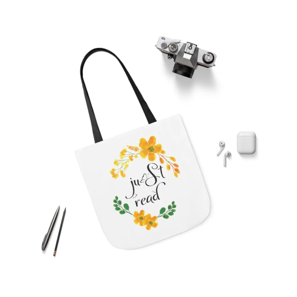 Just Read Floral Canvas Tote Bag - Vintage style