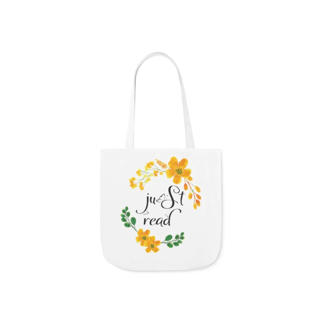 Just Read Floral Canvas Tote Bag - Vintage style