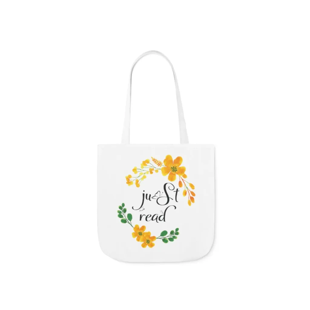 Just Read Floral Canvas Tote Bag - Vintage style