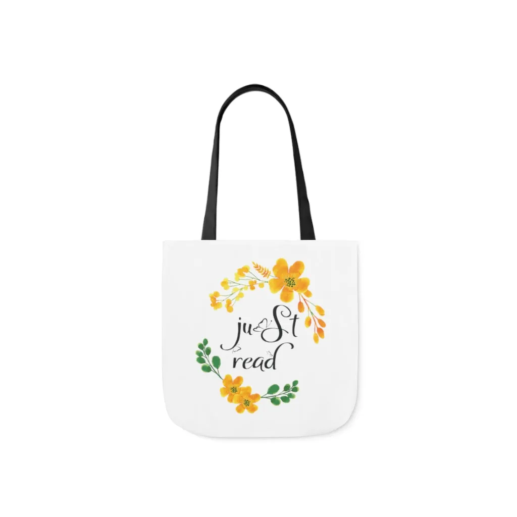 Just Read Floral Canvas Tote Bag - Vintage style