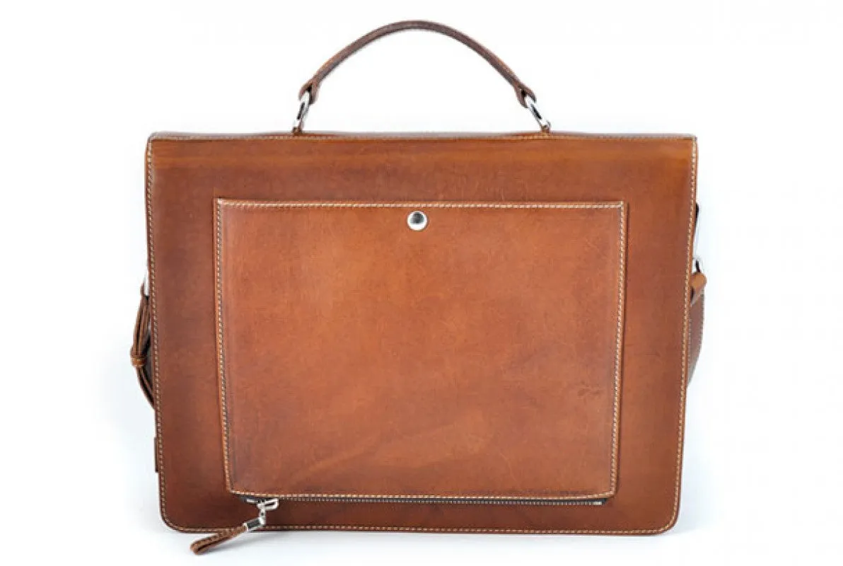 Leather Briefcase - The Forza - Ultra Slim - Terra