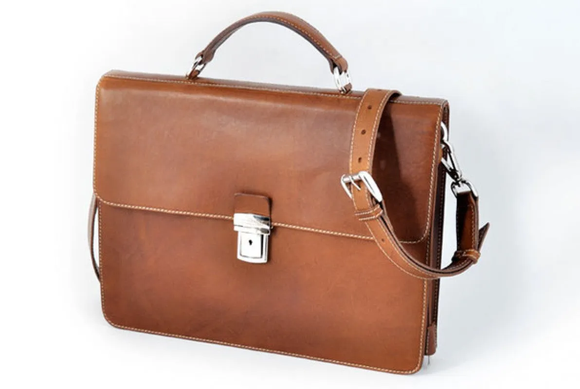 Leather Briefcase - The Forza - Ultra Slim - Terra