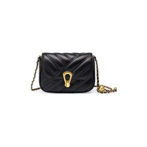 Leather ChicLux Hasp Closure Elegant Shoulder Bag