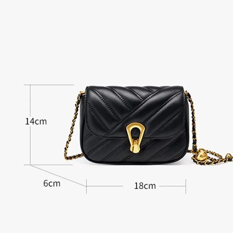 Leather ChicLux Hasp Closure Elegant Shoulder Bag