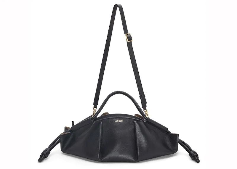 Loewe Paseo Bag In Shiny Nappa Calfskin Black