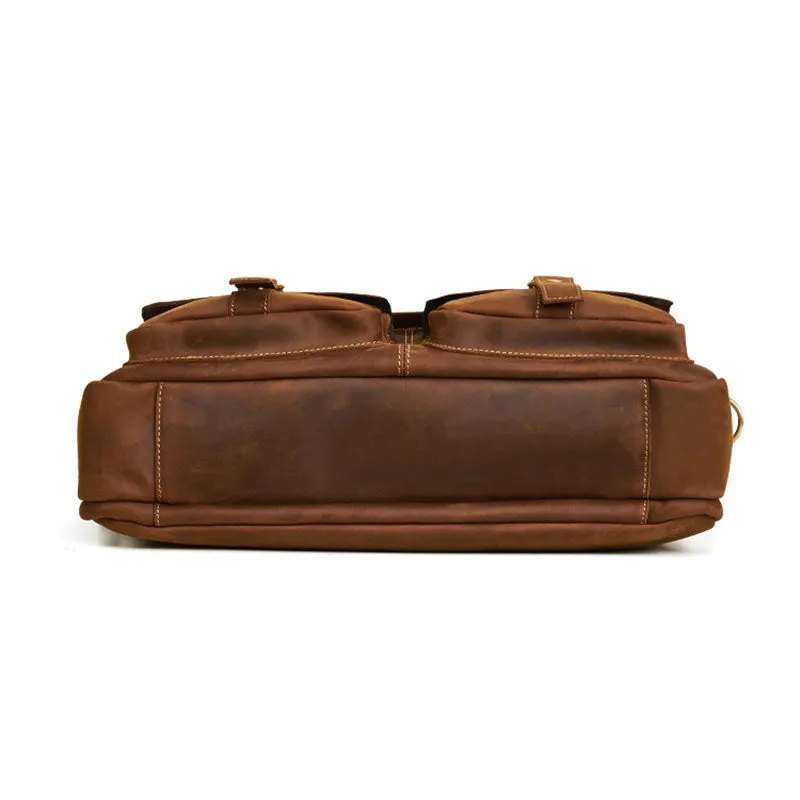 Men's Vintage Crazy Horse Leather Briefcase