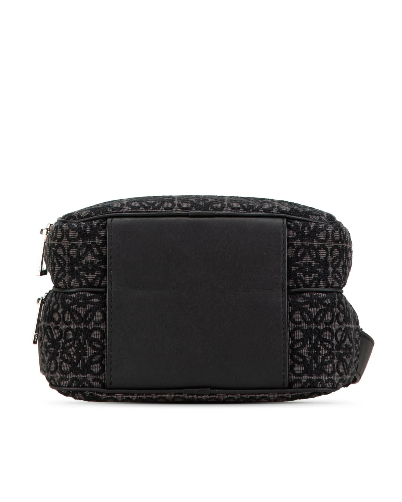 Mini Jacquard Crossbody Camera Bag with Leather Trim