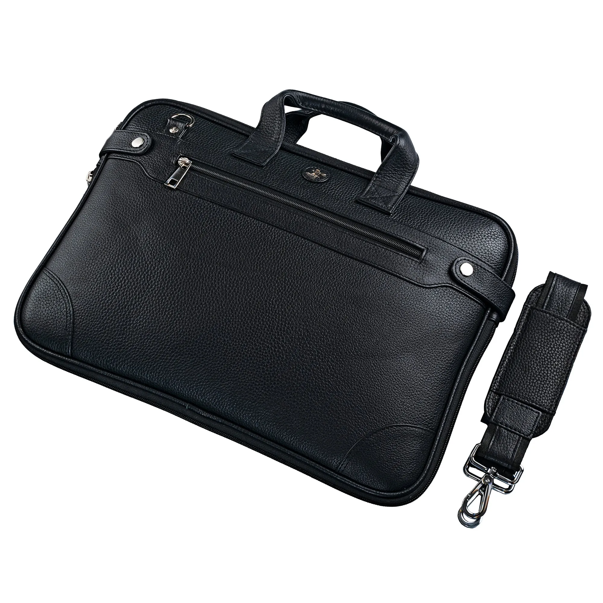 Office Folio Bag  III |Leather Office Bag | Laptop bag for Men |  Floater Black