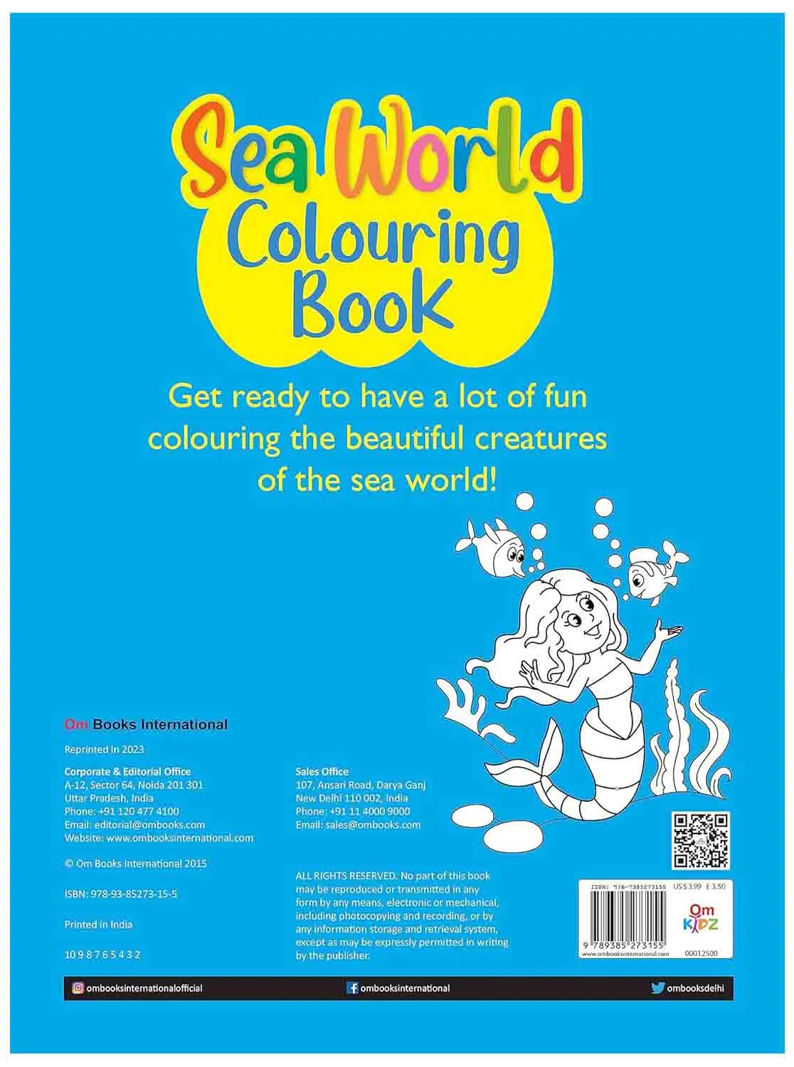 Om Books International Sea World Colouring book- Copy Colouring books for kids