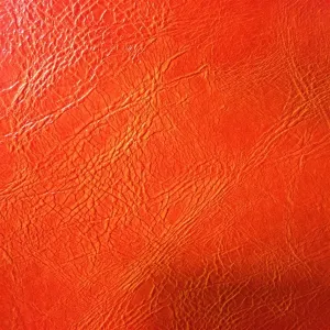 Orange Distressed Faux Leather Fabric