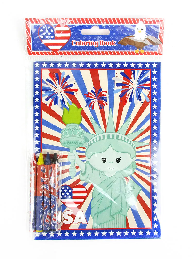 Patriotic 4th of July Coloring Books - Set of 6 or 12