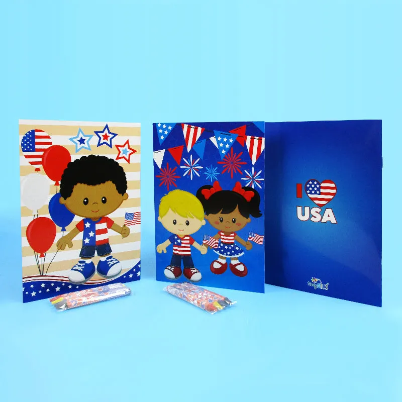 Patriotic 4th of July Coloring Books - Set of 6 or 12