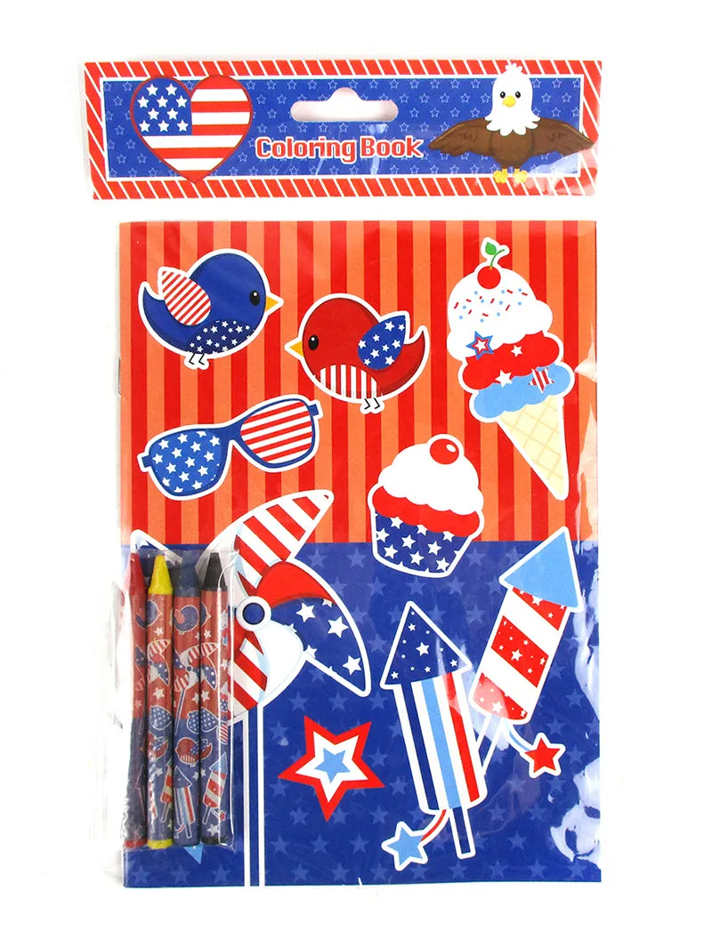 Patriotic 4th of July Coloring Books - Set of 6 or 12