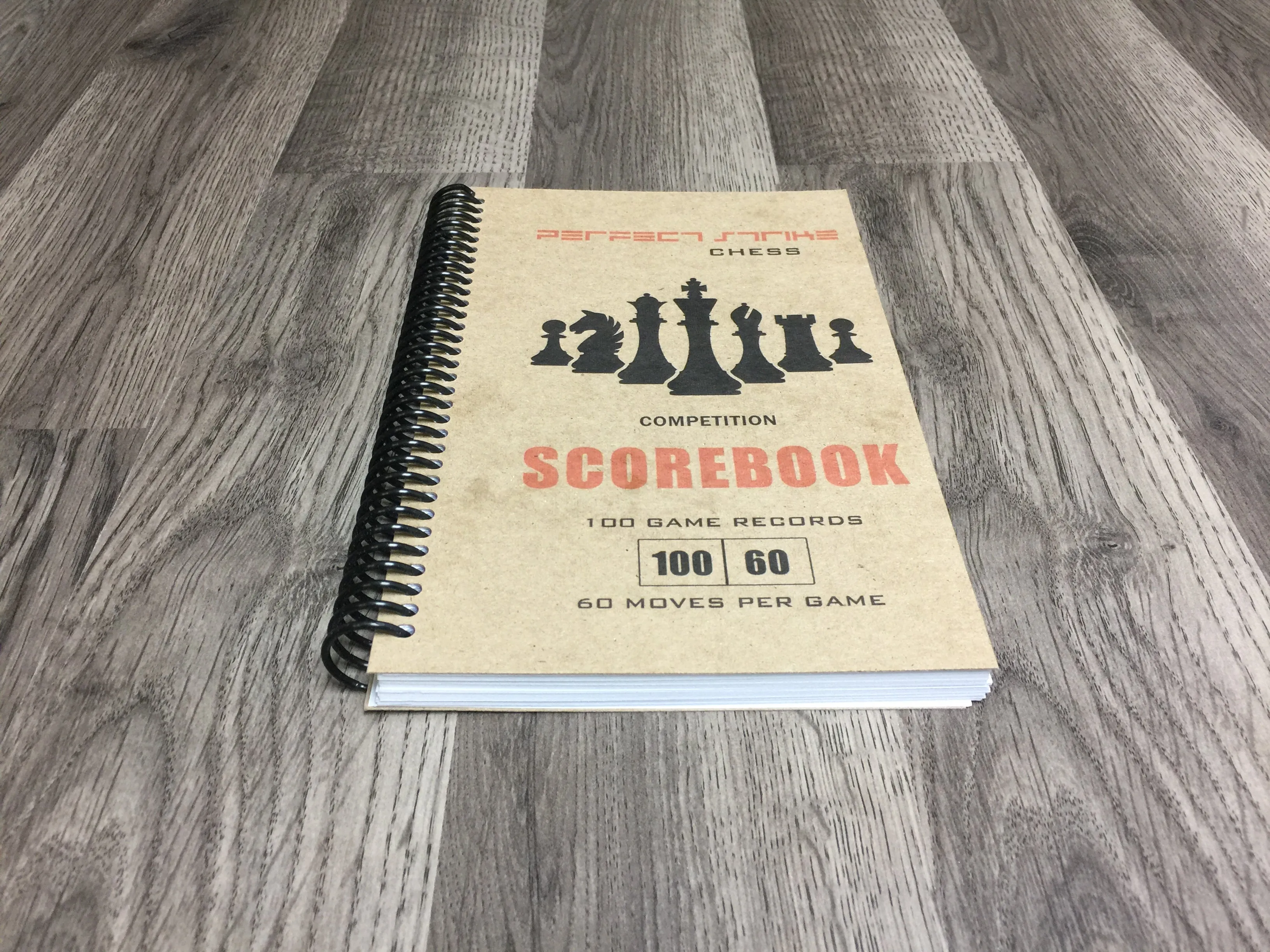 Perfect Strike Chess SCOREBOOK with Rules and Scoring Instructions. Heavy duty. Practice and Competition. (5.5" x 8.5") LS-100:60