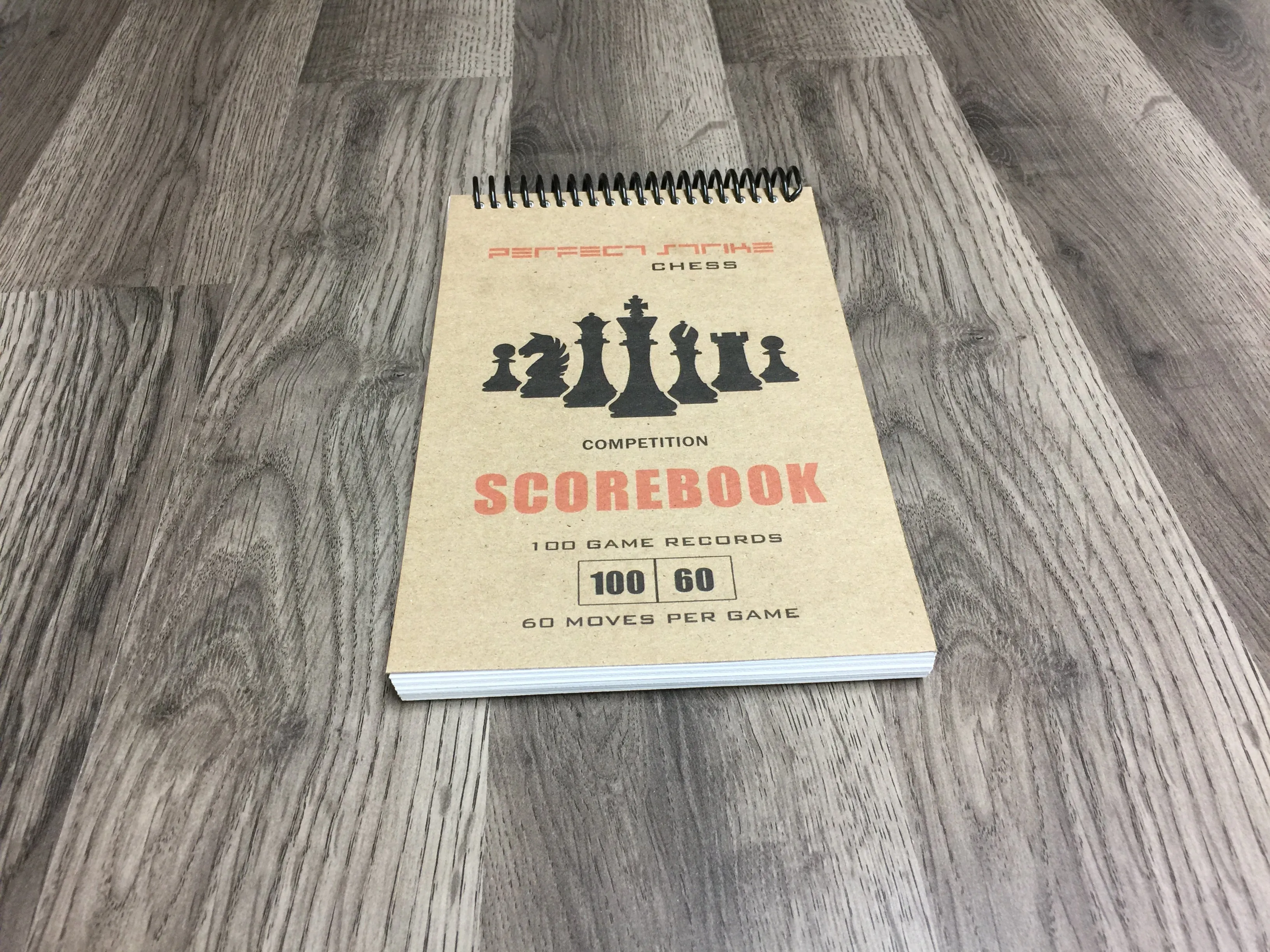 Perfect Strike Chess SCOREBOOK with Rules and Scoring Instructions. Heavy duty. Practice and Competition. (5.5" x 8.5") TS-100:60