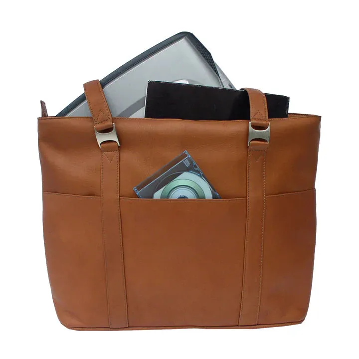 Piel Leather Computer Tote Bag Assorted Colors