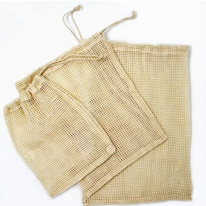 Reusable Cotton Mesh Produce Bags