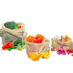 Reusable Cotton Mesh Produce Bags