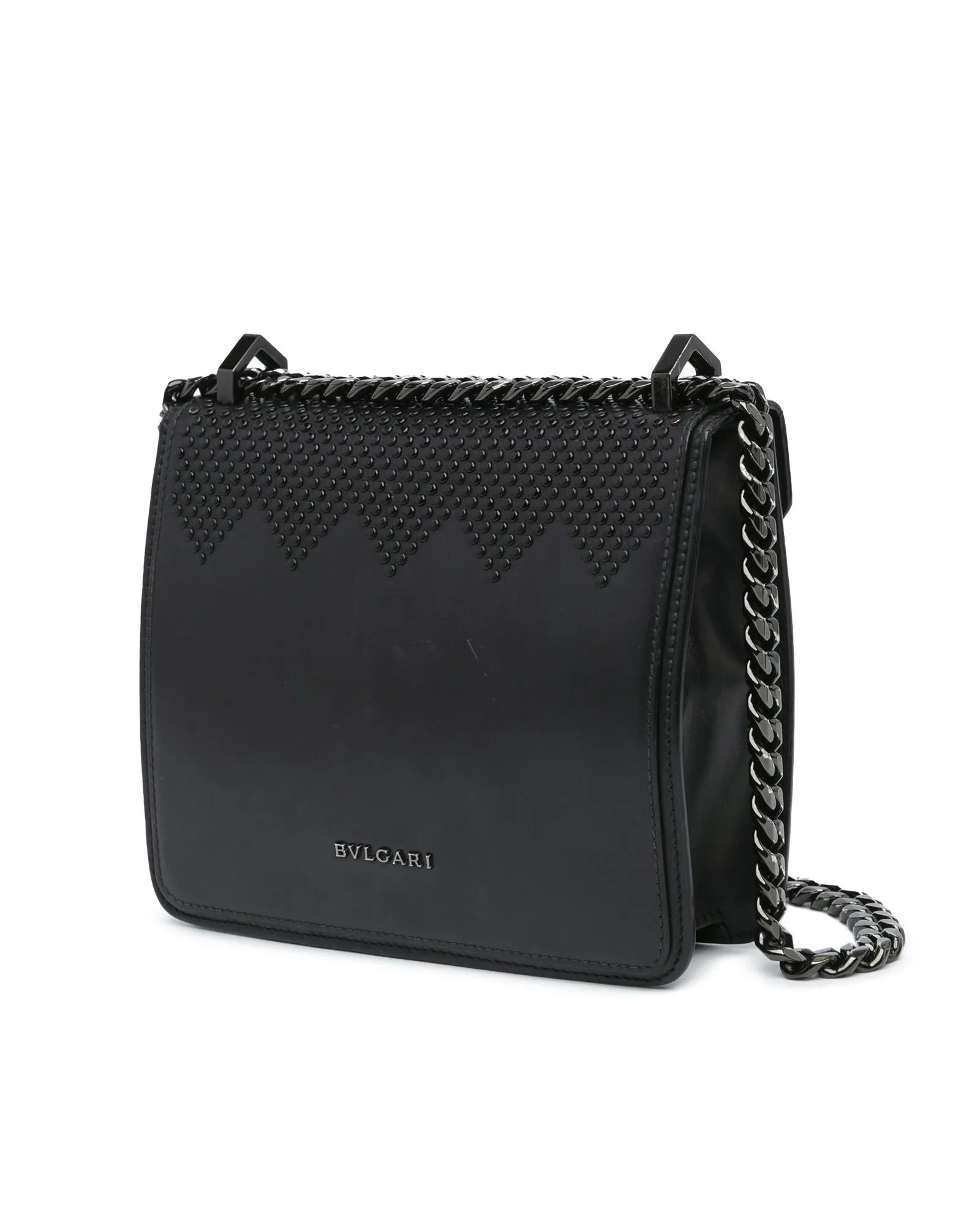 Serpenti Forever Studded Leather Crossbody Bag with Chain Strap