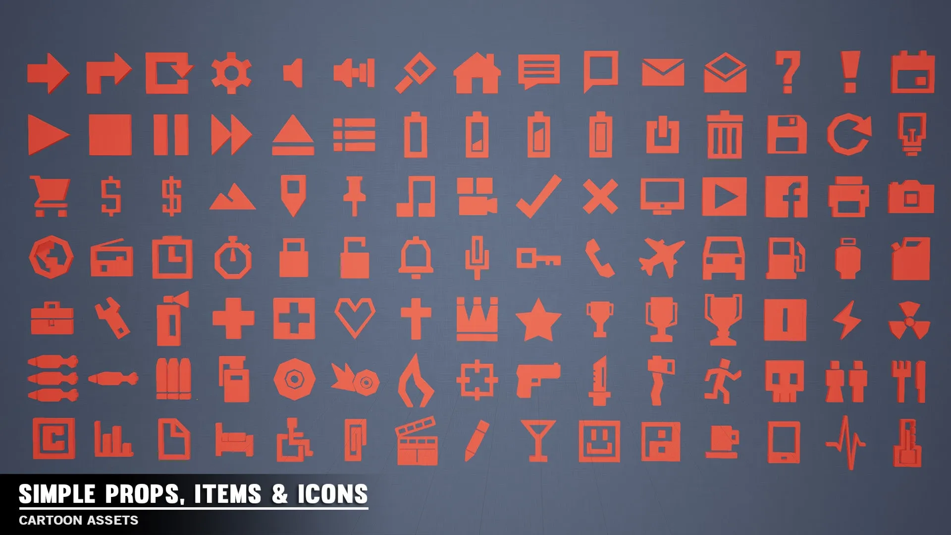 Simple Props/Items/Icons - Cartoon Assets