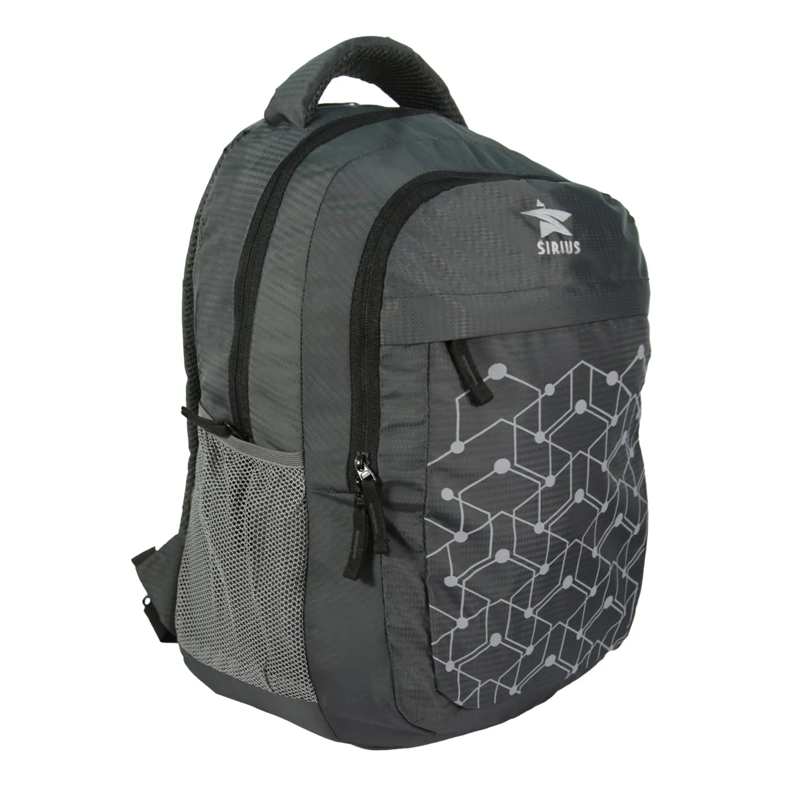 SIRIUS Laptop  LTP 03 Backpack  geometric print Grey & Black