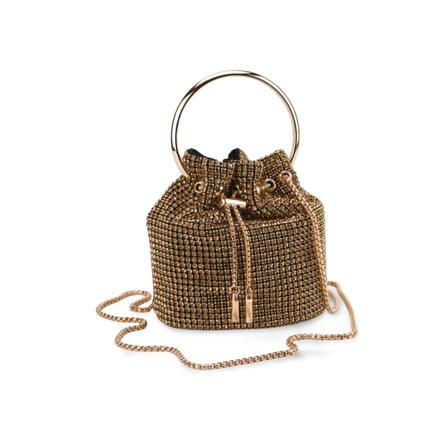 Sparkling Rhinestone Embellished Bucket Bag